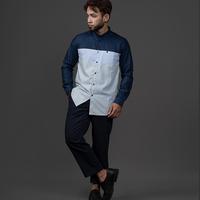 Gambar BAJU KOKO PRIA FADKHERA NAAZIM KEMEJA LENGAN PANJANG PENDEK NAVY GREY - Pendek, M dari Semeton Collection undefined 3 Tokopedia