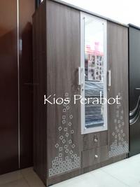 Gambar Lemari baju MURAH 3 pintu cermin gantung laci lemari pakaian kayu dari Kios Perabot Bandung undefined 4 Tokopedia