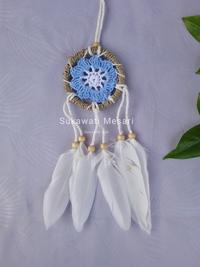 Gambar Dream Catcher Kecil Diameter 6cm Hiasan Dinding Gantungan Mobil Bali - Biru Tua dari Sukawati Mesari undefined 3 Tokopedia