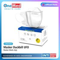 Gambar ONEMED - Masker Duckbill UFO 4 Ply 3D Surgical Mask | Masker Medis Putih Elegan - 4 PLY dari INTI MEDIKA STORE undefined 4 Tokopedia