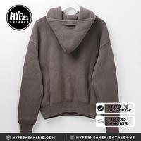 Gambar Hoodie ESSENTIALS FEAR OF GOD TEXT FW22 TAUPE KNIT HOODIE 100% ORI - S dari HYPESNEAKER.IDN undefined 4 Tokopedia