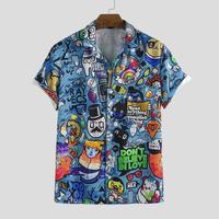 Gambar Kemeja Pria Grafiti Kartun Pencetakan Eropa Musim Panas Baru ! dari Oranyee Shop undefined 1 Tokopedia