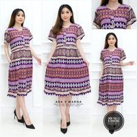 Gambar Daster Dress Panjang Baju Tidur Batik / Rayon Ibu Anak 1 2 3 4 tahun Lengan Tangan Pendek Motif Bunga Abstrak Wajik Kancing Tali - Hitam, DASTER IBU dari Mostrella undefined 2 Tokopedia
