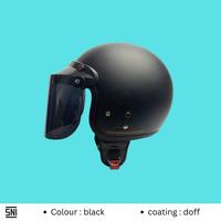 Gambar Helm Bogo Retro Dewasa Cargloss Black Doff SNI Full Leher Vintage - FLAT SMOKE dari Chareso Mart_NEW undefined 4 Tokopedia