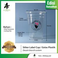 Gambar Stiker Transparan Label Minuman Cup Gelas Plastik Desain Bisa Custom - Vinly, 5x5cm dari AfshinJaya undefined 2 Tokopedia