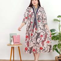 Gambar dress batik super jumbo wanita 482 bda - krem dari Kurniajayashop_NEW undefined 4 Tokopedia