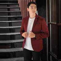 Gambar Jas Blaze pria slimfit moderaizen merah maroon model trendy dari Asiel Collection undefined 5 Tokopedia