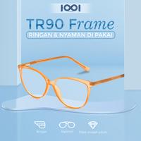 Gambar Kacamata Frame Cat Eye Desain Elegan Plastik TR90 Lentur Lensa Photocromic Blueray Glasses Anti Cahaya Biru Fashion Modis Gaya Korea Eyewear Pria Wanita IOOI 214212 - Black, Blueray Normal dari IOOI.kacamata undefined 1 Tokopedia