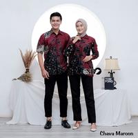 Gambar KEMEJA BATIK WANITA _ ATASAN BATIK WANITA -BLOUSE BATIK KANTOR - Hitam - CHAVA BIRU, WANITA M dari ATASAN BATIK COUPLE undefined 5 Tokopedia