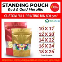 Gambar STANDING POUCH KEMASAN SNACK PREMIUM MURAH - METALLIC ZIPLOCK VARIAN - RED METALLIC, 14CM X 22CM dari kilat packing undefined 1 Tokopedia