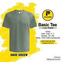 Gambar Kaos Polos Cotton Combad 20s Premium Lengan Pendek Dewasa - Hijau Sage - L dari Polozin Store undefined 1 Tokopedia