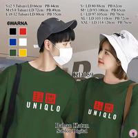 Gambar KD159 Kaos Wanita Lengan Pendek Katun Kaos Unisex Oversize Uniqlo - Putih, S dari DDS KAOS ID Supplier Firsthand undefined 4 Tokopedia