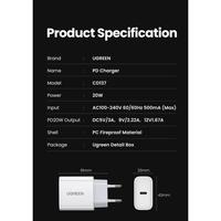 Gambar ugreen charger iphone 14 13 12 11 XR X lightning fast charging PD 20W - Putih, ADAPTOR dari GreenDs undefined 5 Tokopedia