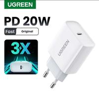 Gambar ugreen charger iphone 14 13 12 11 XR X lightning fast charging PD 20W - Putih, ADAPTOR dari GreenDs undefined 1 Tokopedia