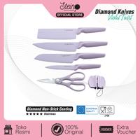 Gambar Steincookware Stein Diamond Knives Knife Pisau Set 6in1 Anti Lengket - Violet Twist dari Trinity Kitchen undefined 2 Tokopedia