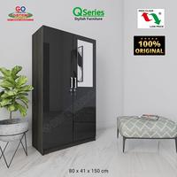 Gambar Lemari Pakaian Minimalis 2 Pintu Full Rak Serbaguna - Hitam dari Distrindo Mebel Jombang undefined 1 Tokopedia