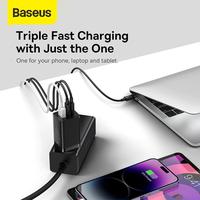 Gambar BASEUS KEPALA CHARGER 65W FAST CHARGING QC4.0 PD3.0 GAN5 PRO + KABEL - Hitam dari Citos Global Teknologi undefined 2 Tokopedia