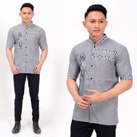 Gambar Kemeja Koko kombinasi Batik Kemeja batik pria - Biru, M dari Gallery AFIZA GHANIA 88 undefined 1 Tokopedia