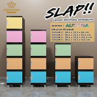 Gambar LEMARI PAKAIAN MINIMALIS SLAP KINGDOM / LEMARI SWING / LEMARI PLASTIK - CREAM, SUSUN 4 dari Semesta Rumah undefined 5 Tokopedia