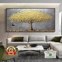 Gambar lukisan pohon emas modern canvas paintings - 200x100+BINGKAI dari MJ gallery lukisan undefined 1 Tokopedia
