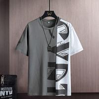 Gambar Baju Kaos Pria Atasan Oblong Cowok Cafu Lengan Pendek Premium - Biru muda navy, XXL dari queenlabell undefined 4 Tokopedia