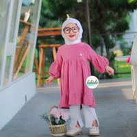 Gambar QONITA Baju Atasan Tunik Blouse Dress Lengan Panjang Katun Anak Cewek - Lemon, S dari lekidz undefined 3 Tokopedia