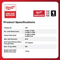 Gambar Milwaukee M18FIW212-0 (18V 339NM Impact Wrench) (Tool Only) dari Ayam Emas undefined 2 Tokopedia