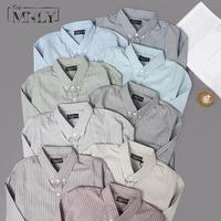 Gambar Kemeja Salur Lengan Panjang Cotton Premium Warna Navy - Ice Mint, M dari the MNLY undefined 4 Tokopedia