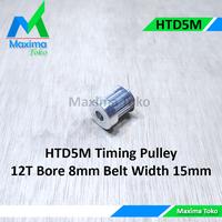 Gambar HTD5M Timing Pulley Gigi 12 Teeth Bore 8mm HTD 5M 12T 8 mm Belt 15mm dari Maxima Toko undefined 4 Tokopedia