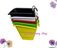 Gambar POT DINDING CANTOL HITAM PUTIH-POT TEMPEL VERTIKAL GARDEN TERMURAH - Hitam dari Garden neng shop undefined 2 Tokopedia