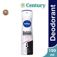 Gambar NIVEA BLACK&WHITE INVISIBLE CLEAR DEODORANT 150ML / DEODORANT MEN / dari Apotik Century undefined 1 Tokopedia