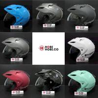 Gambar HELM RAVIGATOR SOLID BLUE HALF FACE MURAH SNI HELM SATU KACA - BLACK DOFF dari hobihobidotco undefined 1 Tokopedia