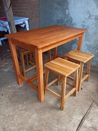 Gambar Set Meja angkringan kafe mahoni - Waterbased dari Furniture Pesona Jepara undefined 3 Tokopedia