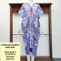 Gambar Daster Kaftan Serut Depan Batik Ais Jumbo All Size Rayon Premium Adem - Biru dari BATIK AIS undefined 5 Tokopedia