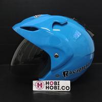 Gambar HELM RAVIGATOR SOLID BLUE HALF FACE MURAH SNI HELM SATU KACA - BLACK DOFF dari hobihobidotco undefined 2 Tokopedia