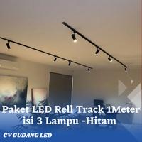 Gambar Paket LED Rell Track 1 Meter Isi 3 Lampu - Hitam dari CV GUDANG LED undefined 1 Tokopedia