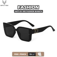 Gambar Kacamata Sunglasses Hitam AntiUv Wanita Oversized Kotak Tr90 CCC 9080 - BLACK dari Gray Pink undefined 2 Tokopedia