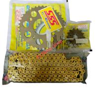 Gambar gear set sss 428H rantai gold wolwood supra x 125 karisma reva blade dari As Motor Shop undefined 1 Tokopedia