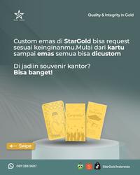 Gambar Custom Logam Mulia 24k Emas Gift , Souvenir Wedding/Acara Kantor 1gr dari Stargold Indonesia undefined 3 Tokopedia