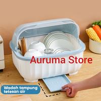 Gambar Tempat Taruh Piring Rak Plastik Penutup Buka  Wadah Peniris Dapur dari Auruma Store undefined 3 Tokopedia