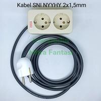 Gambar Kabel Extension Stop Kontak UTICON Stopkontak Steker Terminal Kuningan - 2 Lubang, 5 Meter dari Mitra Fantasi undefined 1 Tokopedia