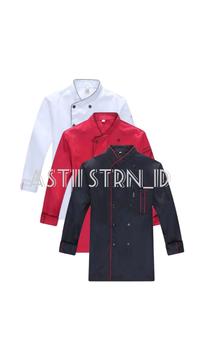 Gambar Baju Koki Lengan Panjang Seragam Chef - Merah, XXXL dari Astii sistiani undefined 1 Tokopedia