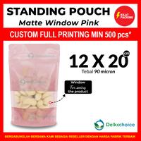 Gambar STANDING POUCH MATTE WINDOW PINK / PLASTIK KEMASAN SNACK MURAH SATUAN - 16CM X 24CM dari kilat packing undefined 5 Tokopedia