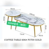 Gambar MEJA TERAS / MEJA TAMU / COFFEE TABLE 606# PUTIH GOLD ( KHUSUS BATAM ) dari gmp88batam undefined 1 Tokopedia
