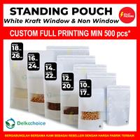 Gambar STANDING POUCH KRAFT PAPER PUTIH KEMASAN SNACK MURAH SATUAN VARIAN - KRAFT NO WINDOW, 12CM X 20CM dari kilat packing undefined 1 Tokopedia