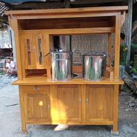 Gambar gerobak mie ayam bakso kayu jati dandang dari Gerobak Mbois Store undefined 2 Tokopedia