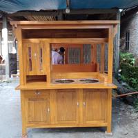 Gambar gerobak mie ayam bakso kayu jati dandang dari Gerobak Mbois Store undefined 1 Tokopedia