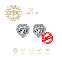 Gambar Anting Amora Halo Heart Cut Moissanite Earrings Jewelry Diamond Look - 1 Carat x 2 dari Luxoela undefined 2 Tokopedia
