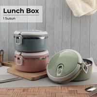 Gambar Rantang lunch box 1 susun polos lucu elegan tempat bekel makanan - Abu-abu dari Bandung Stainless Steel undefined 1 Tokopedia