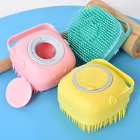 Gambar Sikat Mandi Kucing Anjing Dispenser Sabun Karet Sisir Sikat Bulu - Biru dari Cat7 Pet Shop undefined 3 Tokopedia
